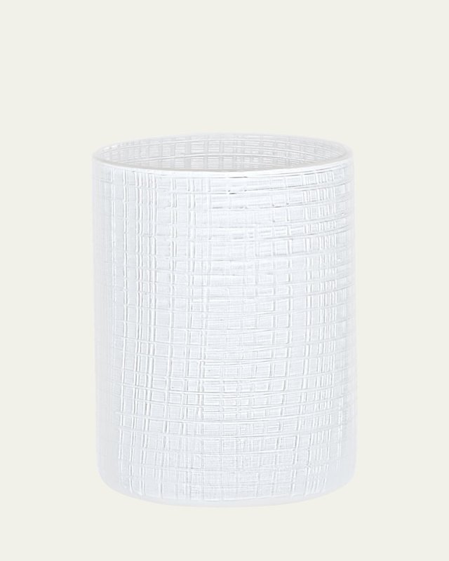 Cambric Glass Toothbrush Holder, White Enamel